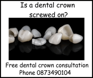 Is a dental crown screwed on image