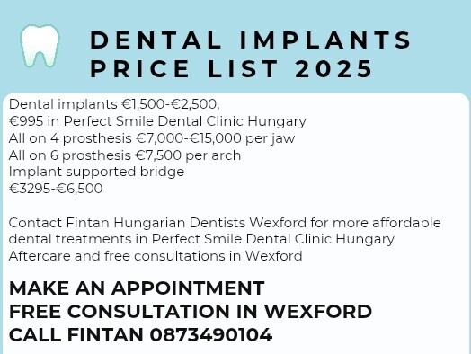 Dental implants price list Ireland 2025