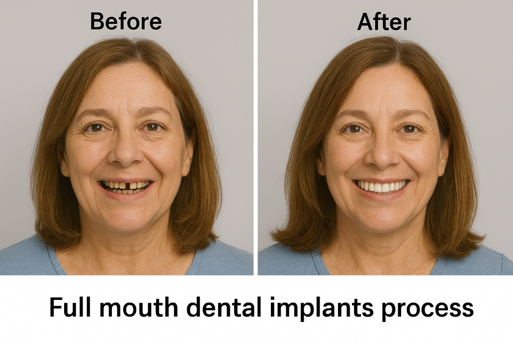 Full mouth dental implants process image