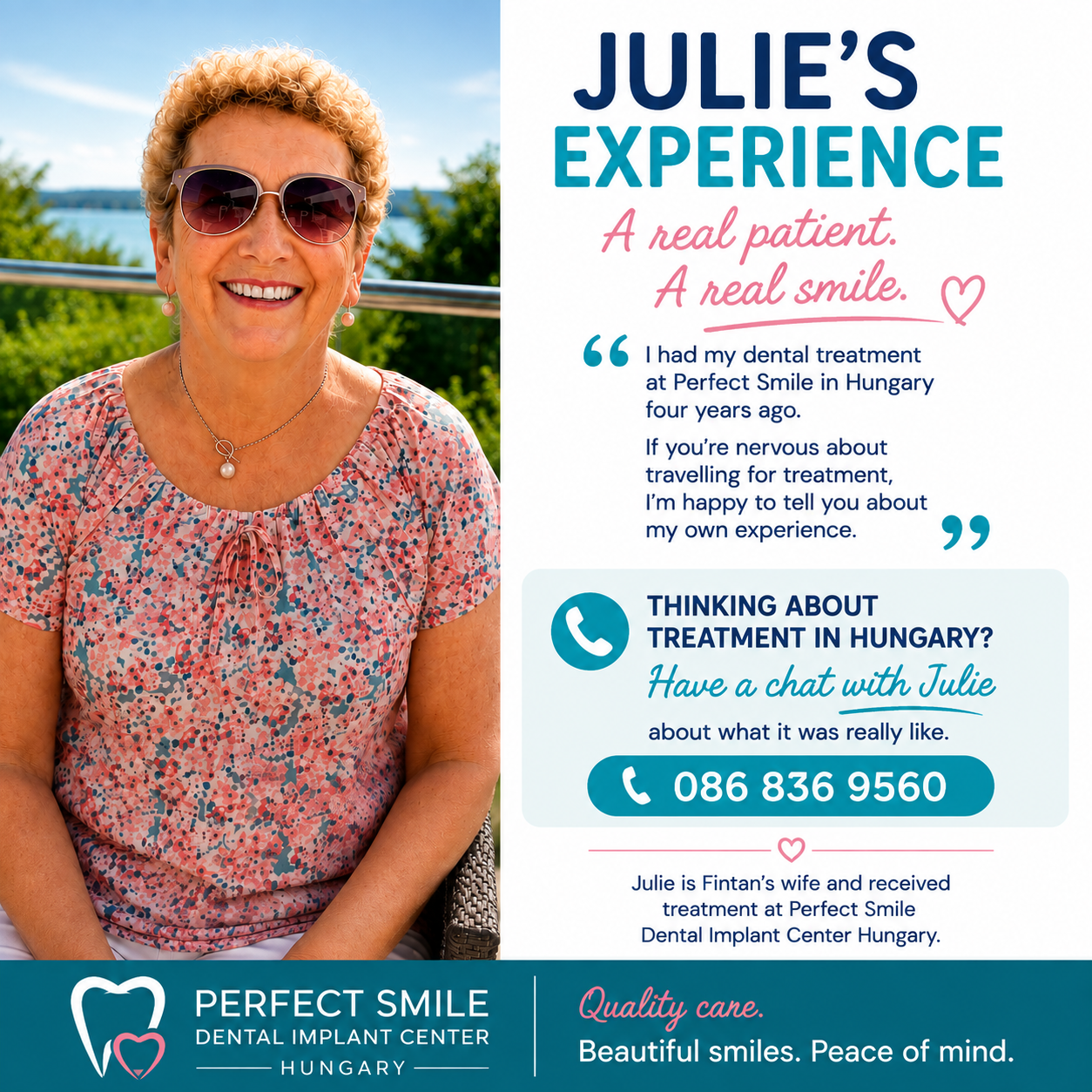 Julie shares her real experience of dental treatment at Perfect Smile Dental Implant Center Hungary