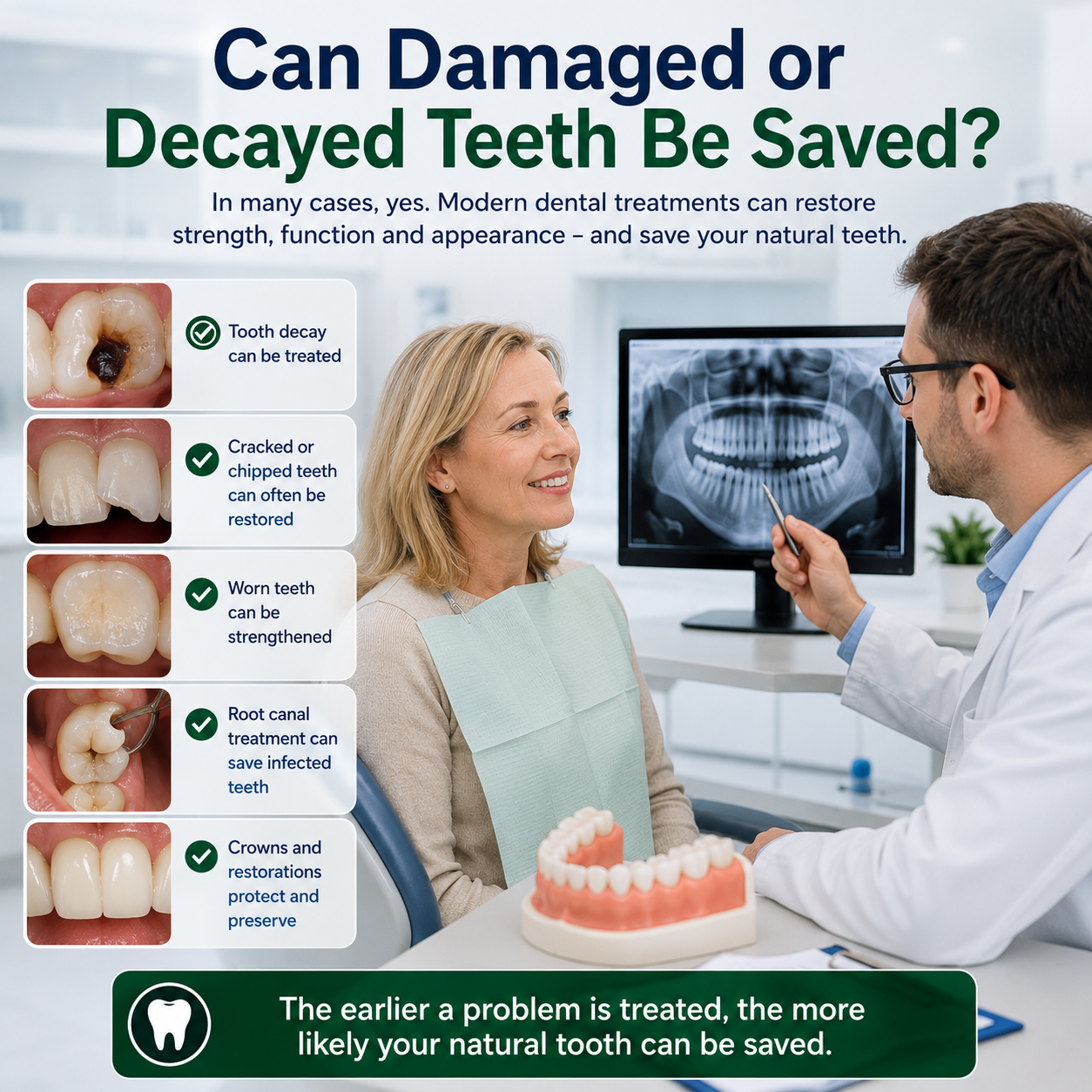 Can damaged or decayed teeth be saved