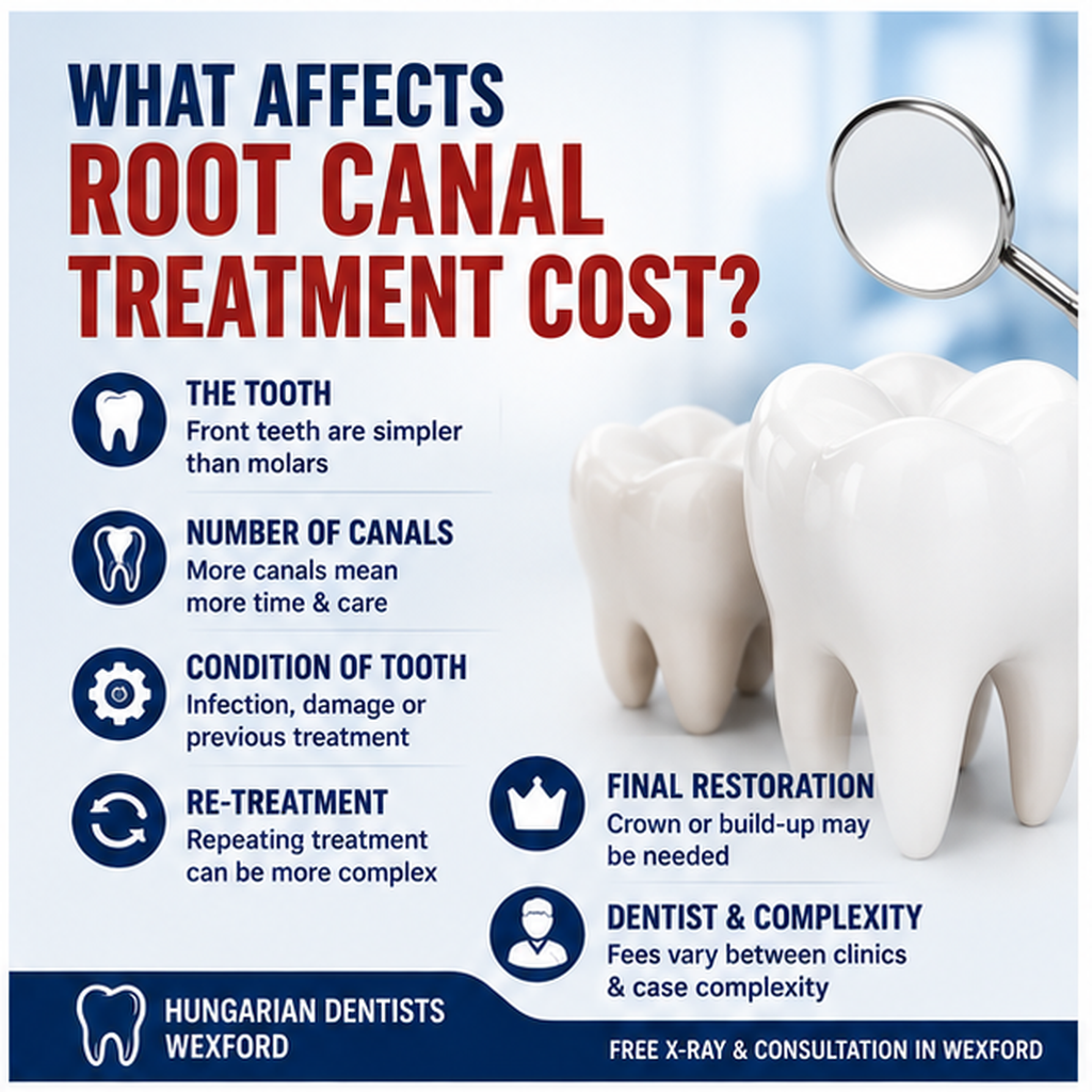 What affects root canal treatment cost in Ireland