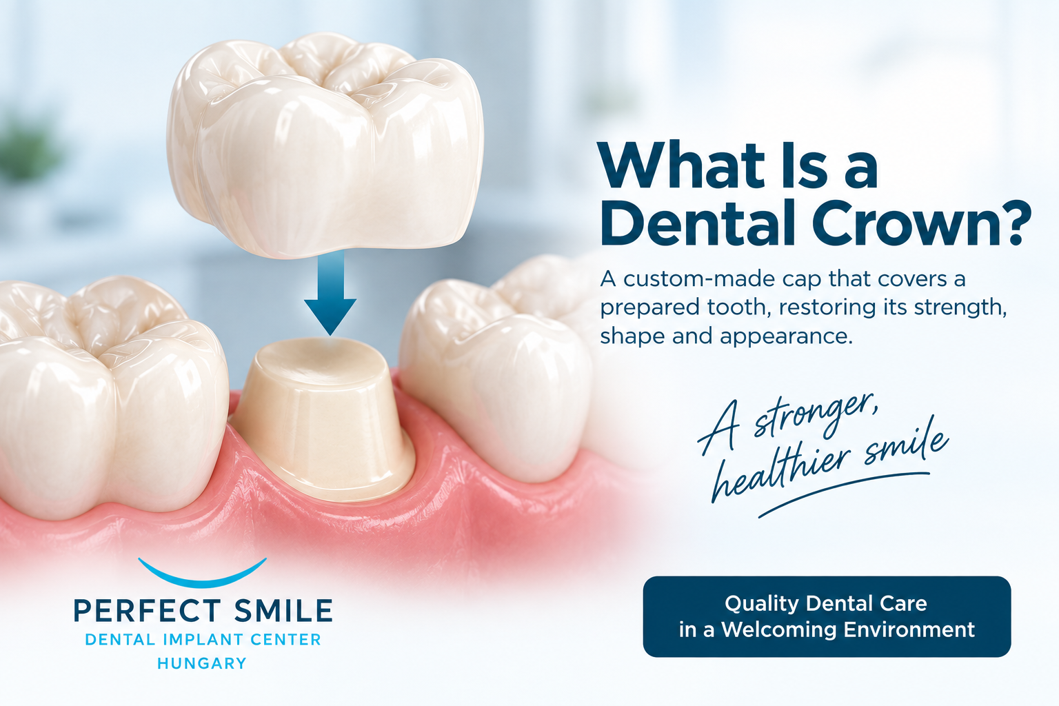 What is a dental crown and how does it protect a tooth