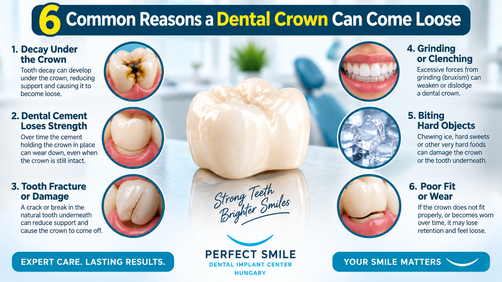 Six common reasons a dental crown can come loose