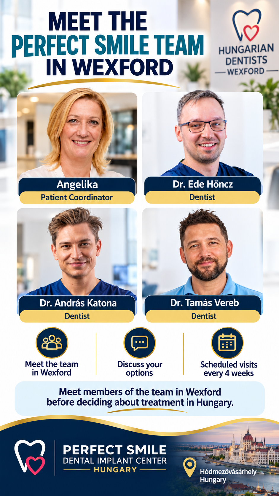 Perfect Smile dental team visiting Hungarian Dentists Wexford for dental consultations